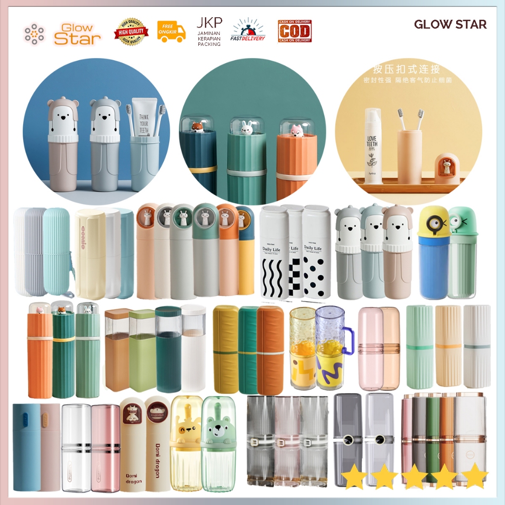 KSG Kotak Travel Perjalanan Odol Pasta gigi sikat gigi Bunny Bear Hoodie wadah bolpen pensil Wadah L