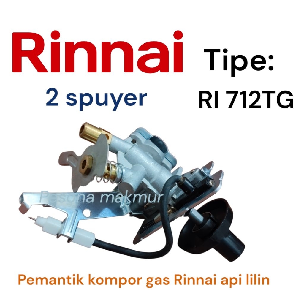 Pemantik kompor gas Rinnai RI-712TG Double spuyer api lilin