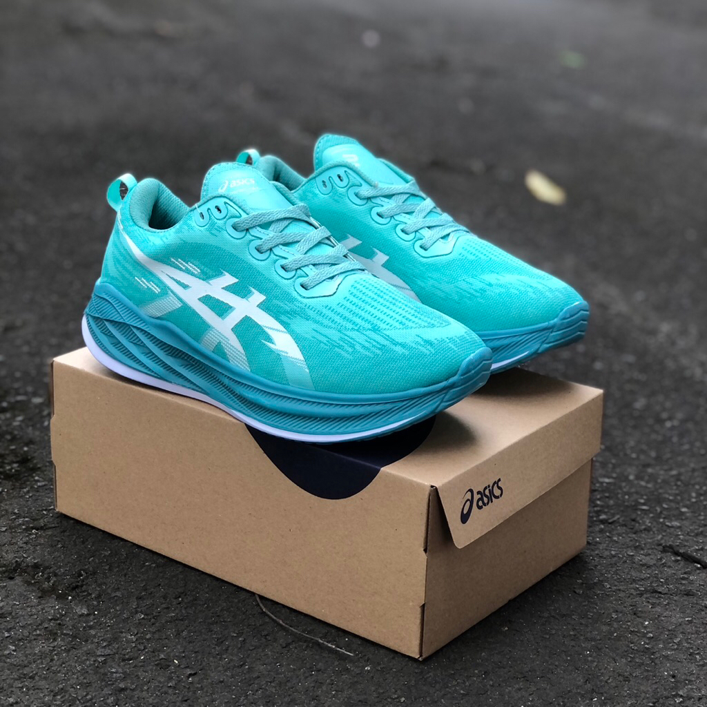 sepatu pria wanita hijau tosca ringan running
