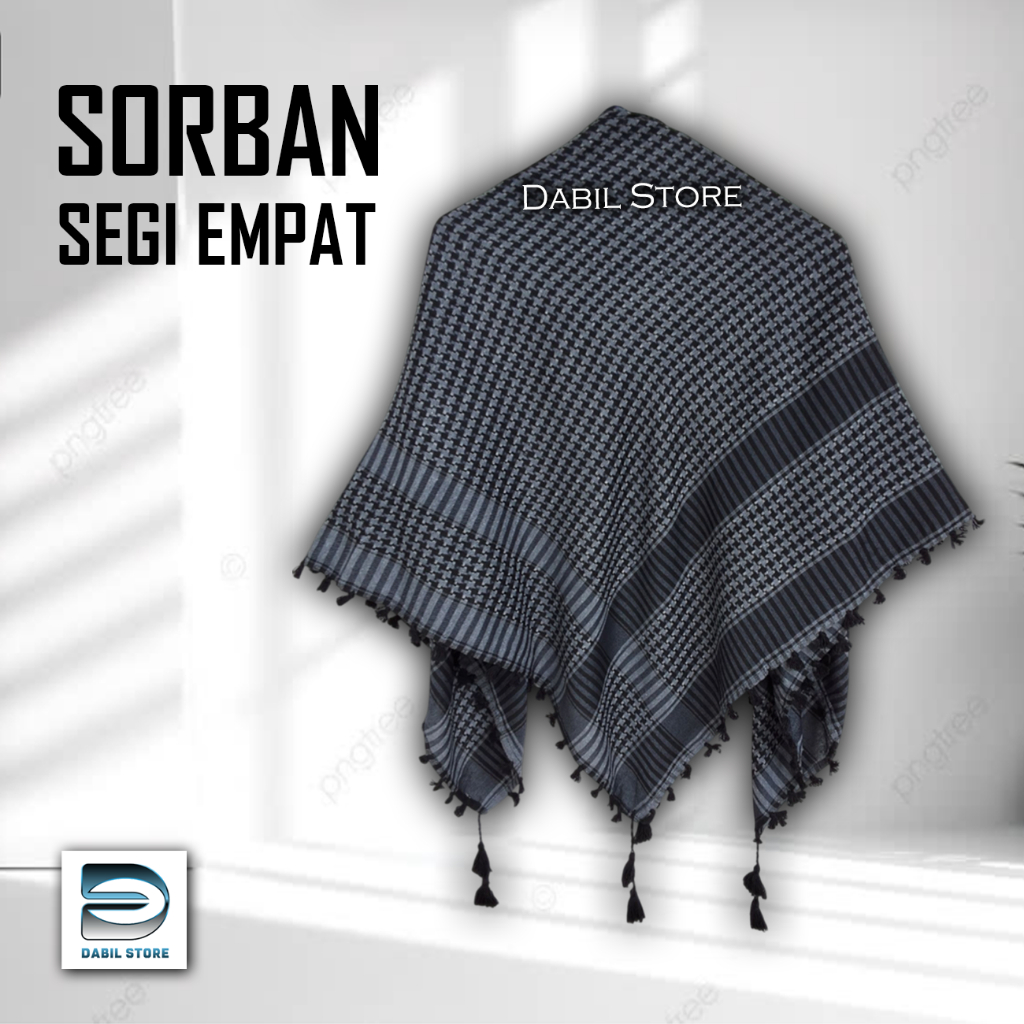 Sorban Arab Rumbai Premium Model Segi Empat Shemagh Surban Bisa Untuk Kerudung