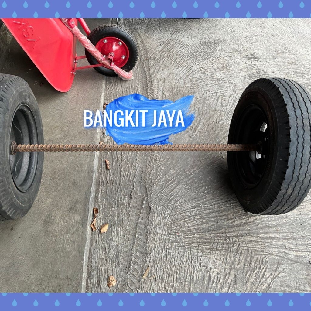 Roda gerobak ban mobil lengkap as besar