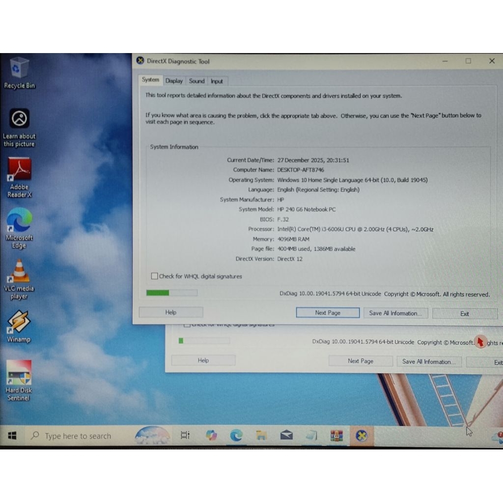 Motherboard Mobo  Laptop Hp 14Bs HP240 G6 245 Core i3 gen 6