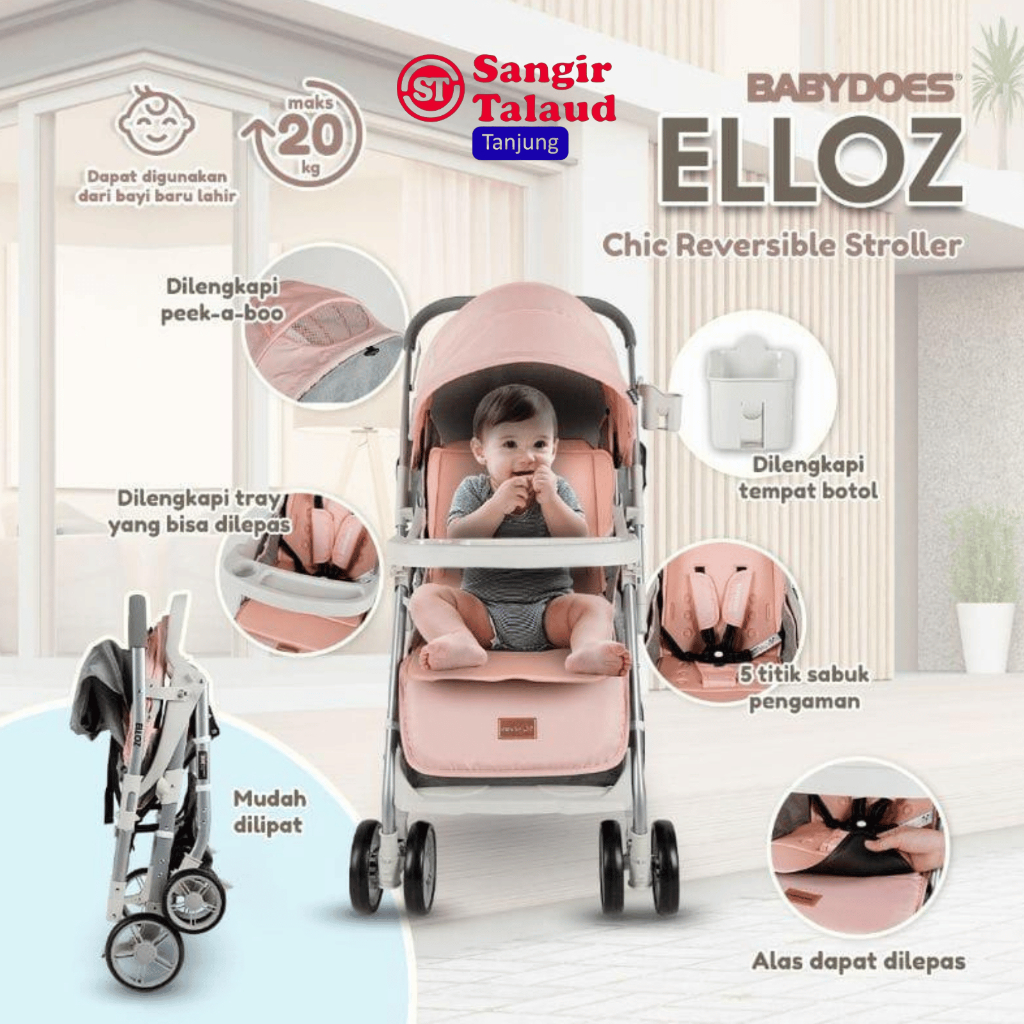 Babydoes Stroller CH 324 Elloz Chic Reversible Kereta Dorong Bayi Kursi Roda