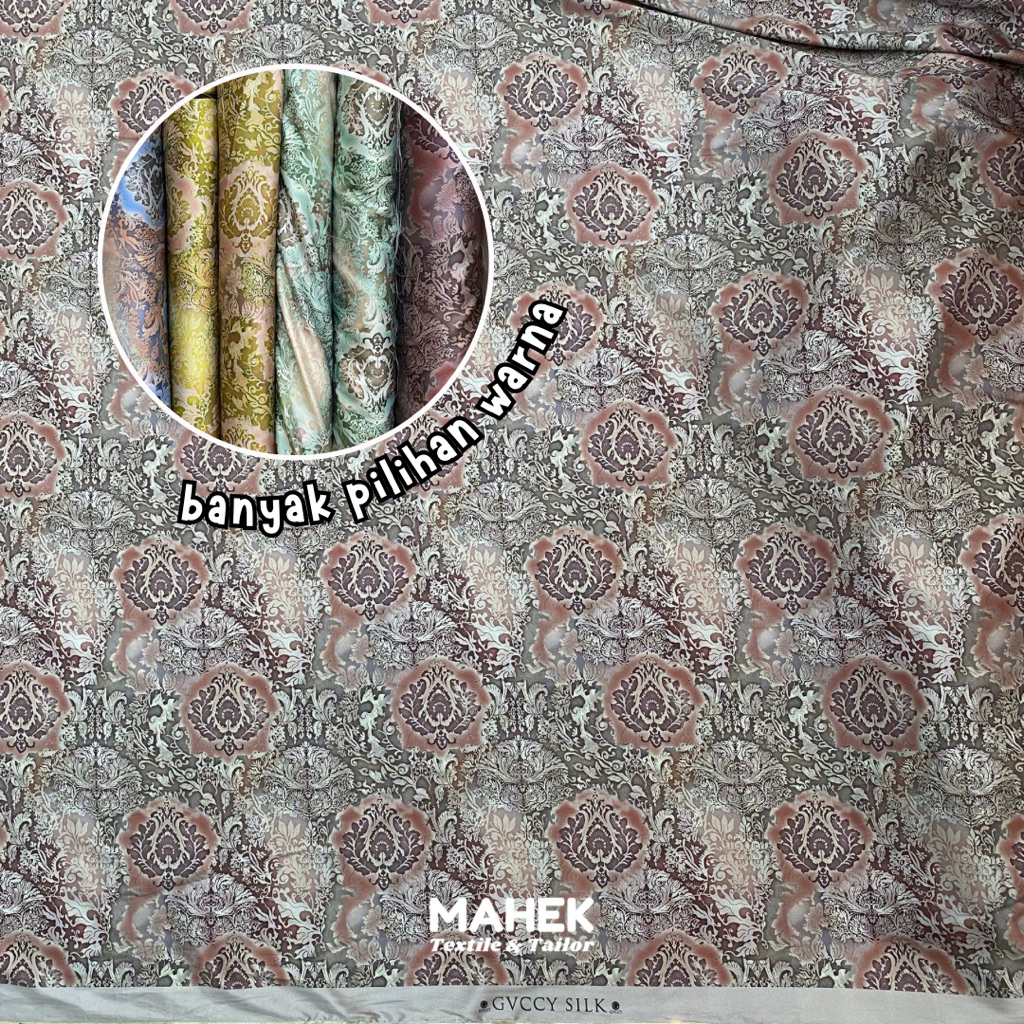 Hana Satin Motif Batik / Kain Satin Motif Etnik Sapto / Silk Motif / Satin Armani Motif / Kain Motif