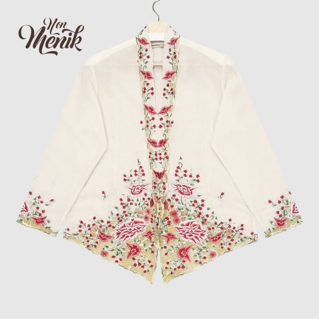 XXL KEBAYA BUNGA WARNA CREAM ETNIK