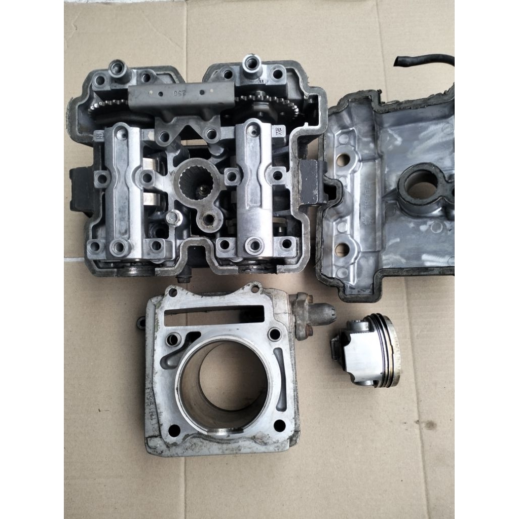 BLOK SHILINDER HEAD KOP +PISTON SEHER SATRIA FU 150 FACELIFT ORIGINAL COPOTAN
