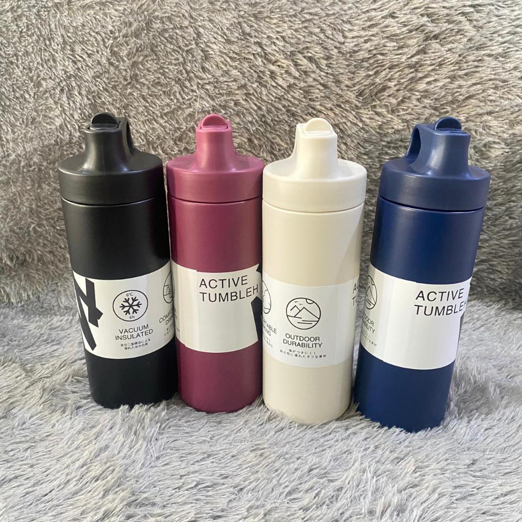 Tumbler Active 550ml (K3125-4) Stainless Steel SUS 304 / Termos Sporty Panas Dingin Free Sedotan (OU