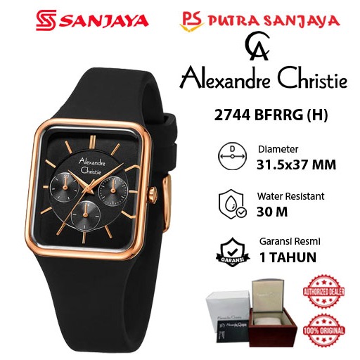 Jam Tangan Wanita Alexandre Christie 2744 BFRIP / 2744 BFRRG (Hitam) / 2744 BFRRG (RoseGold) Origina