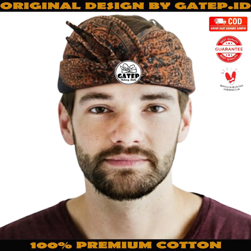 Udeng Bali Batik Motif Cakra Setengah Jadi /  Ikat Kepala Khas Bali / Belangkon Bali / Udeng Batik B