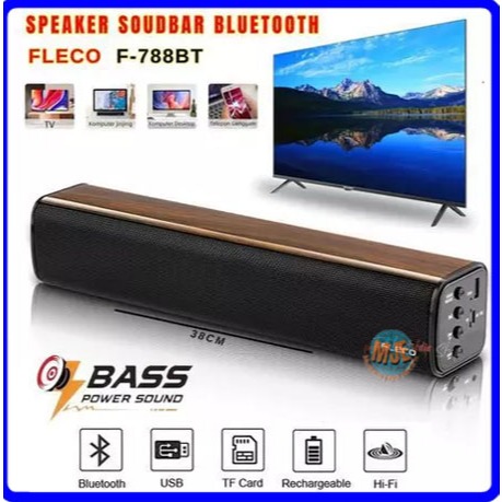 speaker bluetooth fleco F-788BT Speker soundbar extra bass speaker panjang wireless speaker TERBARU