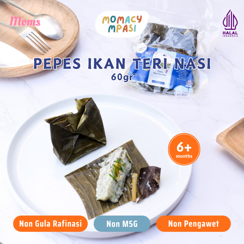 Momacy Pepes Ikan Teri Nasi 60gr, Healthy Frozen Food, Menu MPASI, Makanan Bayi & Anak, Snack Bayi &