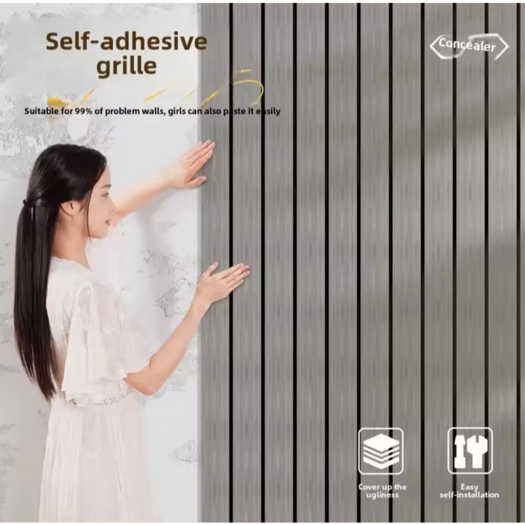 Stiker Foam 3D Wallpaper Motif Kayu Tempel Dinding 50x50cm Plafon Dekorasi Kamar GS