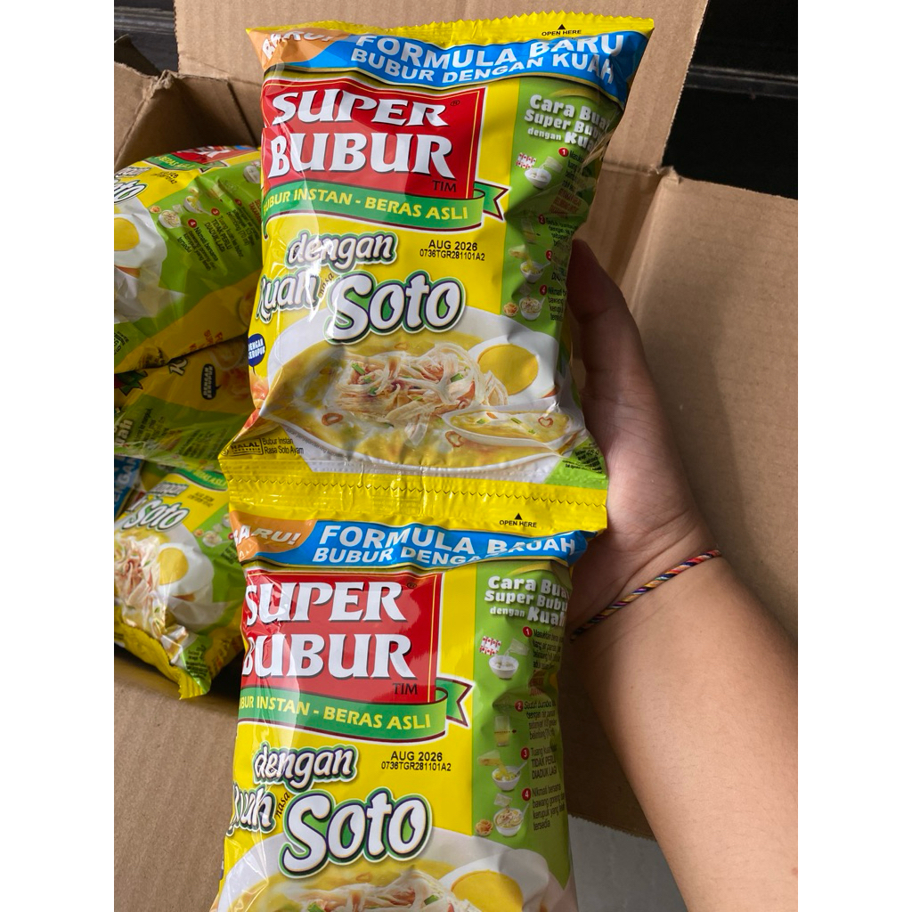 1 renteng bubur instan super-rasa kuah soto ayam-46gr