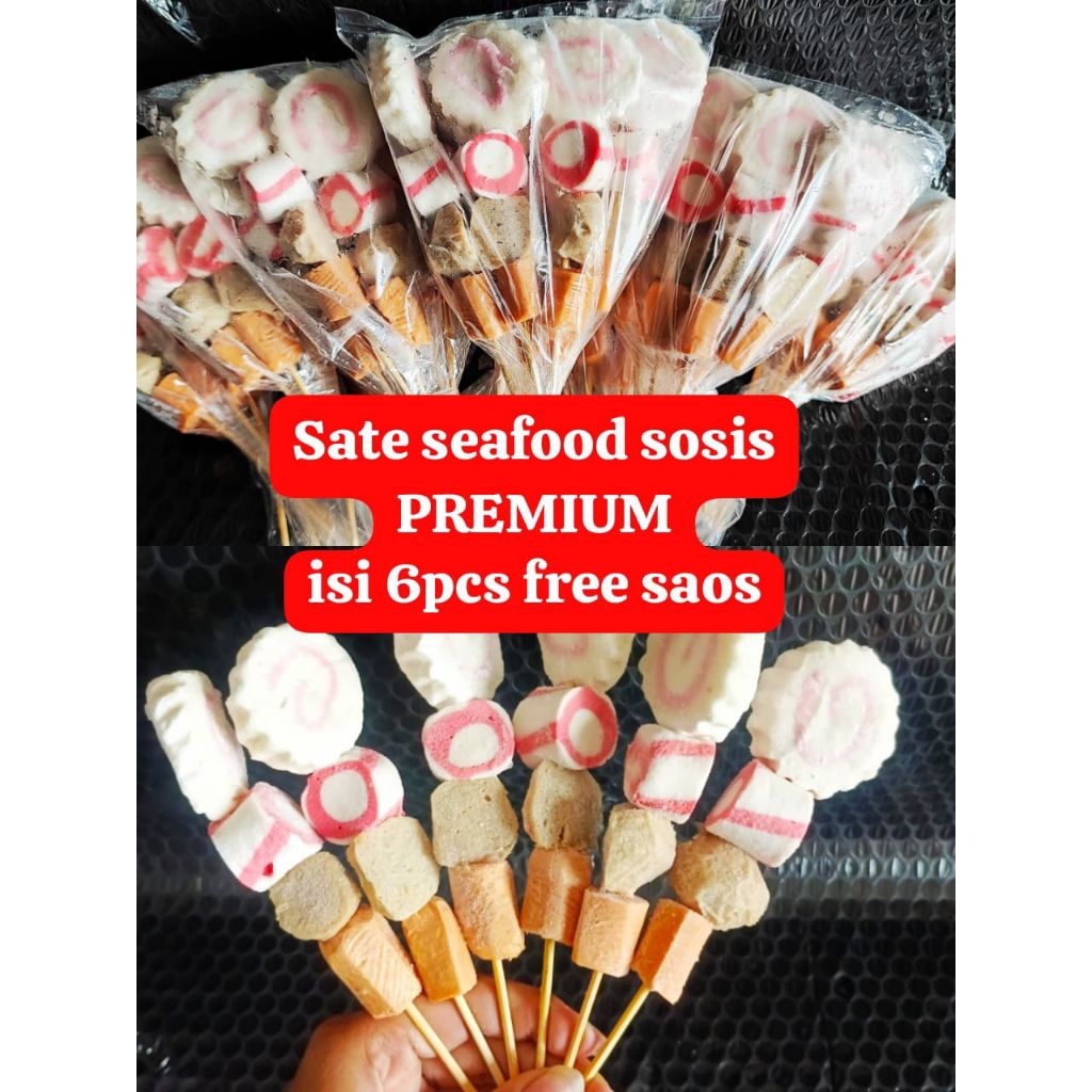 Sate Seafood Sosis Premium Isi 6 Pcs Free Saus | Frozen Food Siap Bakar