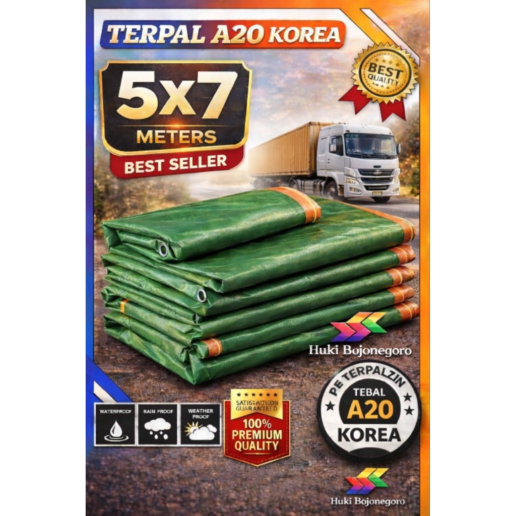 TERPAL KOREA ARMY GOLD A20 TERPAL TRUK TERPAL TENDA DLL