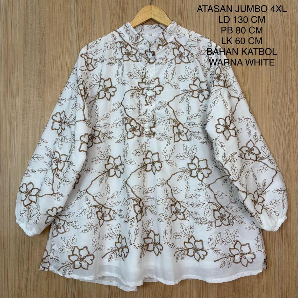 Atasan Jumbo Ld 130 Cm Model Bordir Bahan Katun Bolong Kekinian - Sienna Blouse