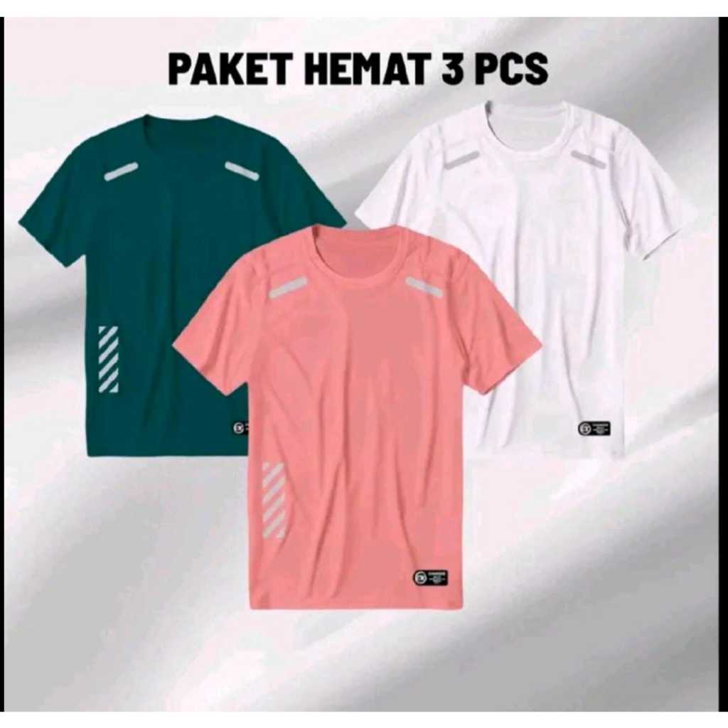 3PCS BAJU POLOSAN HANYA 100 RIBUAN ) Baju olahraga pria/wanita printing kaos badminton voli futsal s