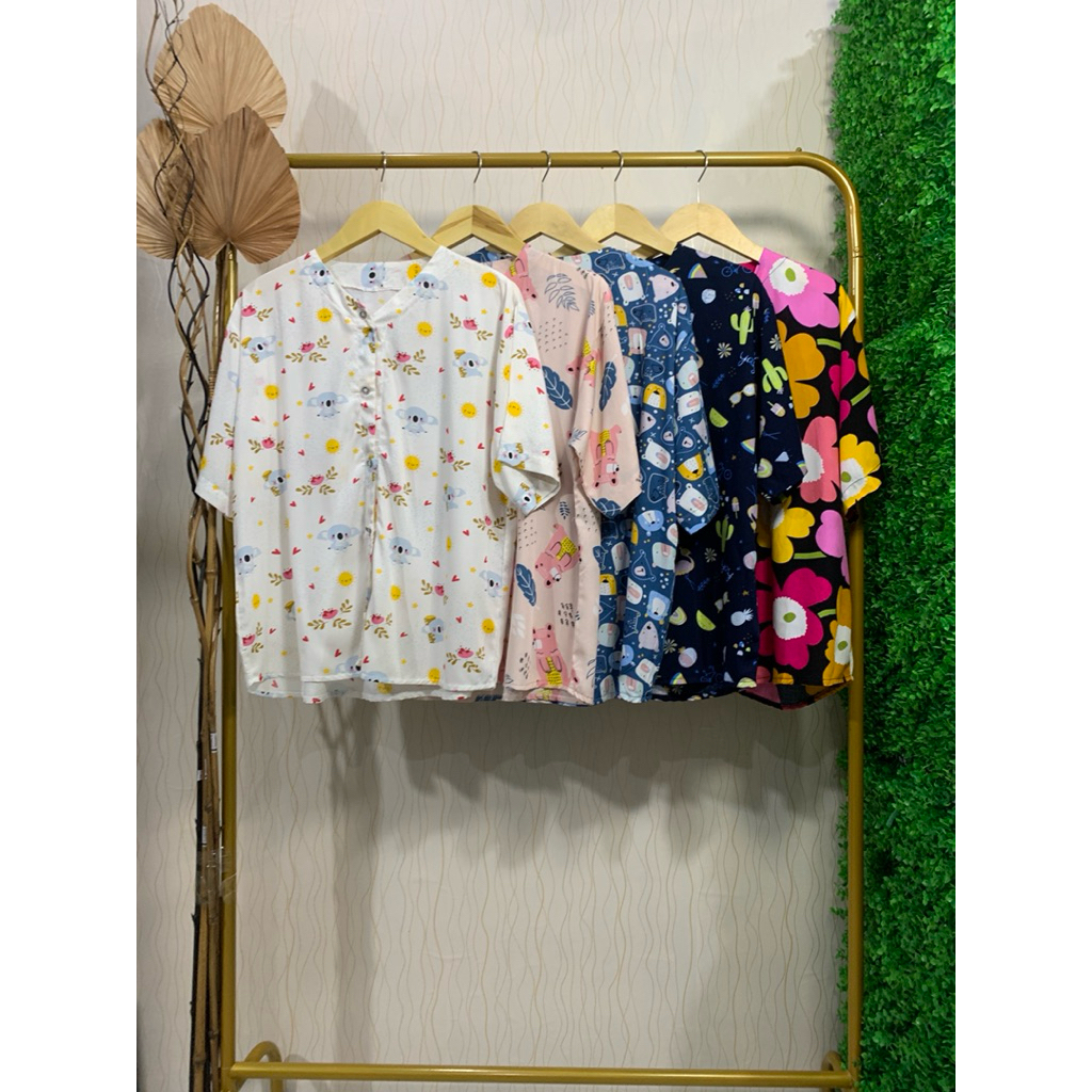 Stelan Pendek Wanita Kekinian Rayon Premium Jumbo