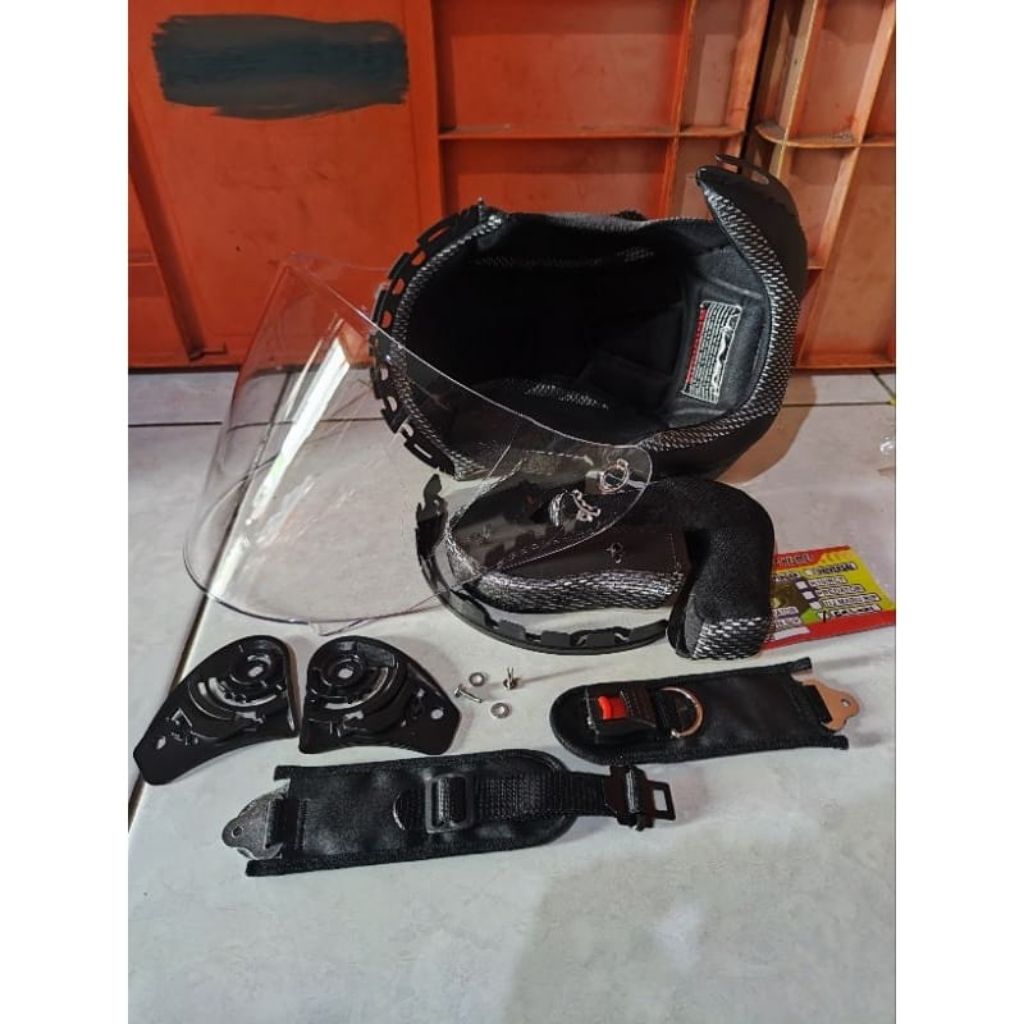 Paket Busa Helm + Kaca Helm KYT Galaxy Slide Galaxy Flat R