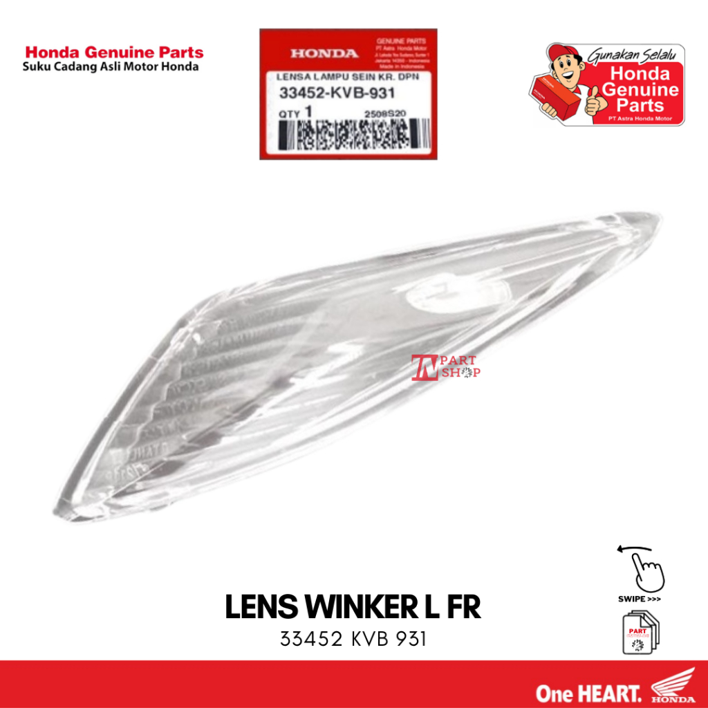Mika Lampu Sein Depan Kiri (Lens Winker L FR) - Vario 110 CW Karbu / 33452-KVB-931