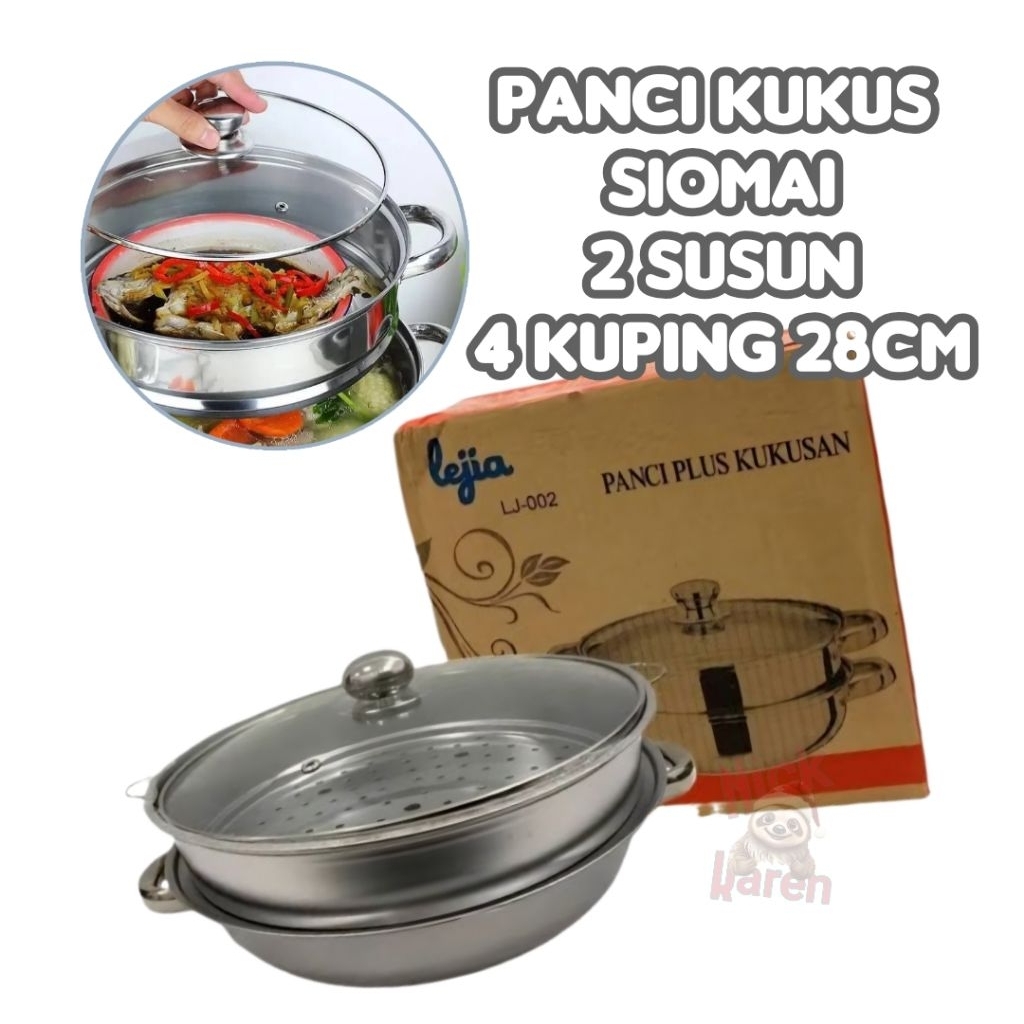 Panci Kukus Siomai 2 Susun 4 Kuping 28cm