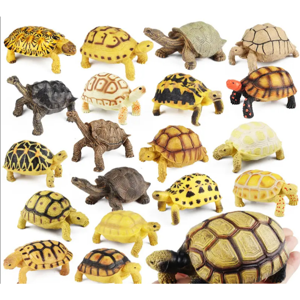 Miniatur Figure Kura Kura Sulcata Galapagos Aldabra Cherry Head Tortoise / Hiasan Pajangan Kura