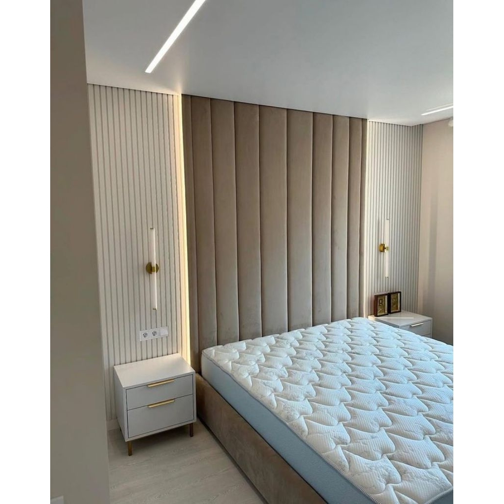 wall panel interior kamar tidur ukuran - headboard mewah ukuran besar sandaran tempat tidur -hiasan 