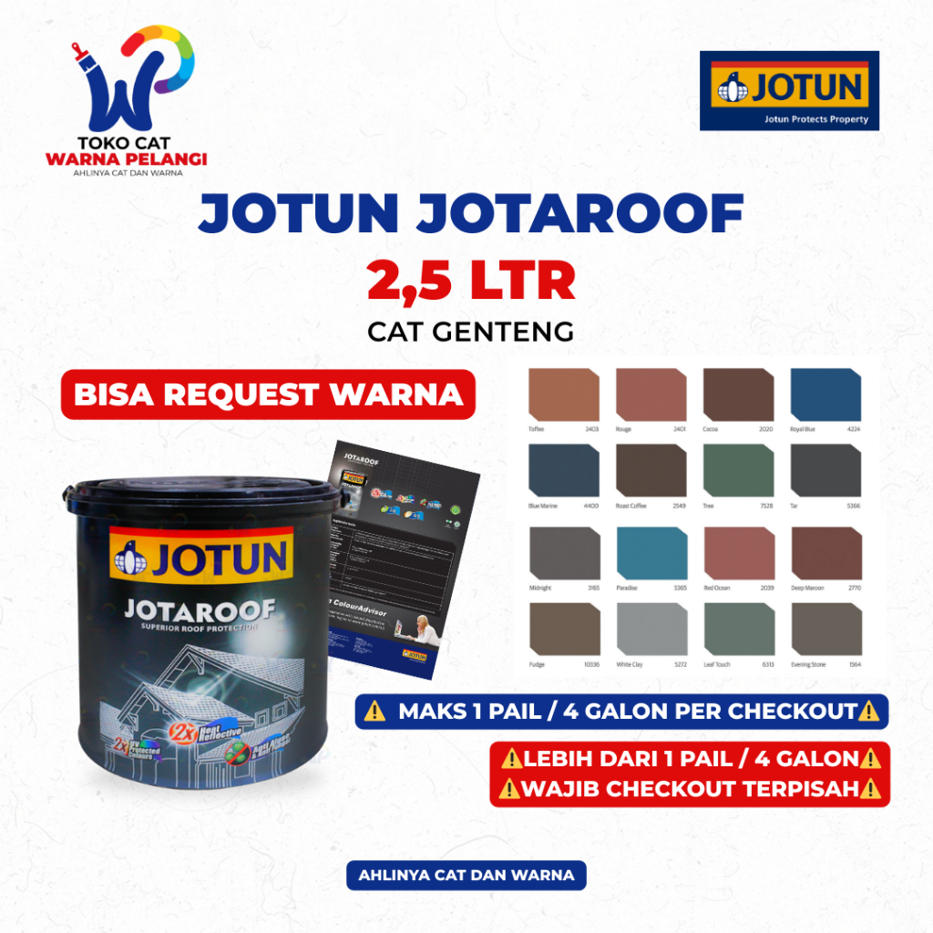 Cat Genteng JOTUN JOTAROOF 2,5 Ltr | JOTUN JOTAROOF CAT GENTENG PREMIUM 2,5 Liter