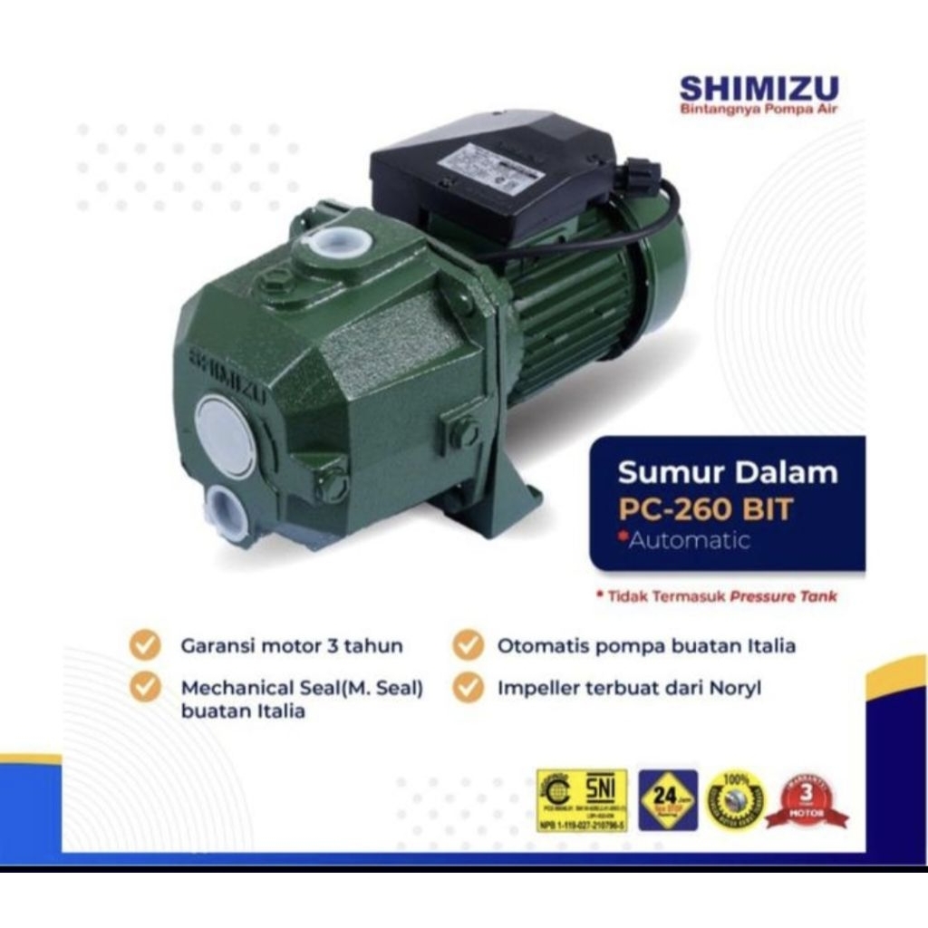 POMPA AIR SHIMIZU JET PUMP NON PRESSURE TANK PC 260 BIT