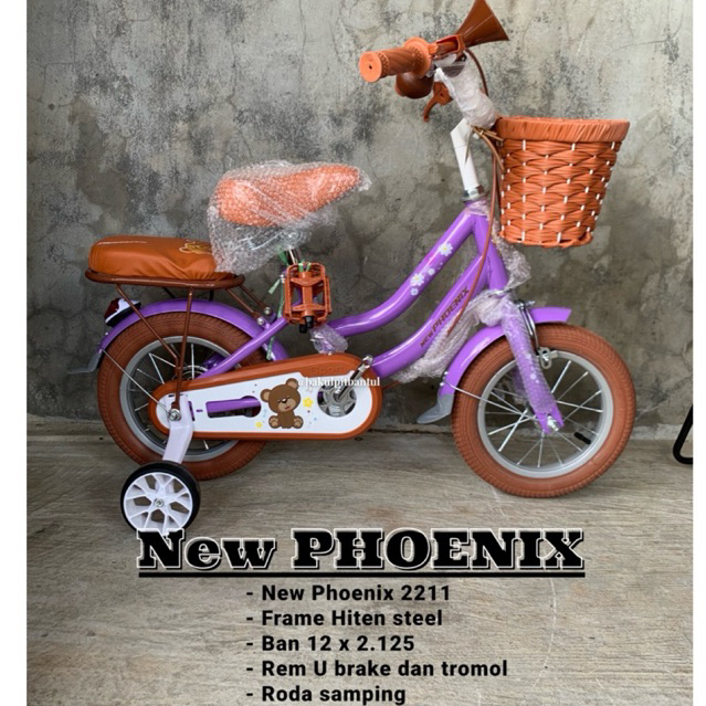 Sepeda Anak cewek keranjang Mini ring 12 new phoenix 2211 model klasik | Sepeda Mini new phoenix 221