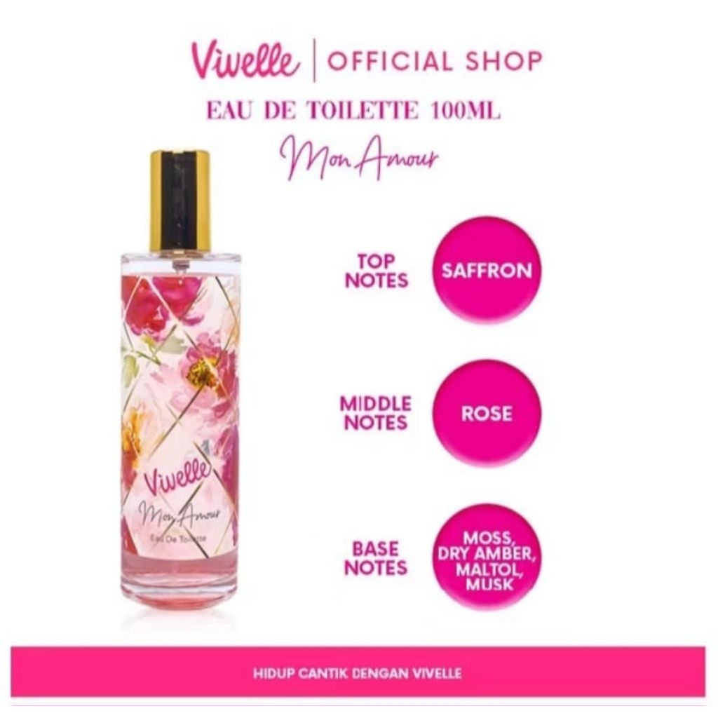 Parfum Vivelle Eau De Toilette mon amour 100ml botol kaca