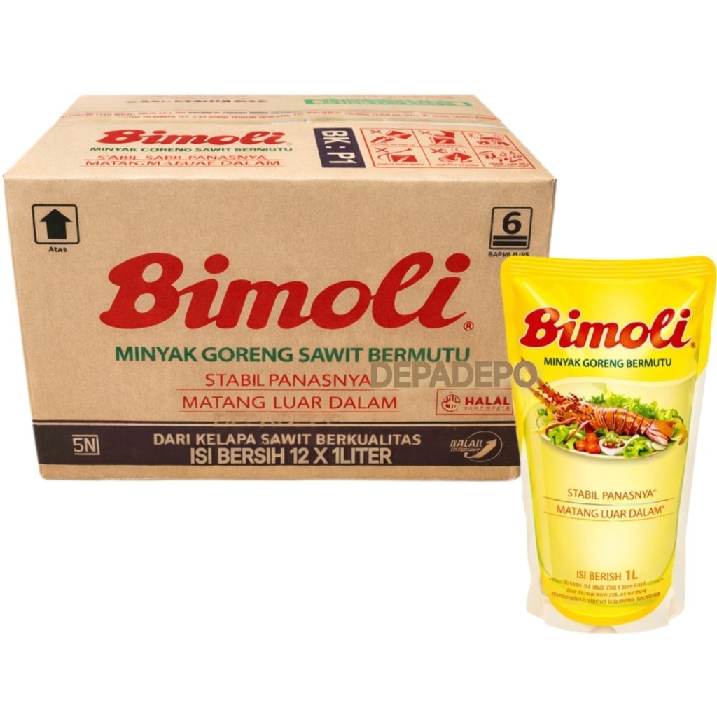 Minyak Goreng Bimoli 1 Liter - Pilihan 6 pcs Atau 12 pcs 1Dus
