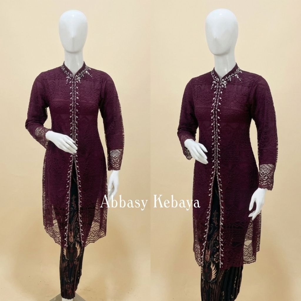Kebaya tunik brokat krah sanghai Kebaya Tunik Modern kombinasi payet