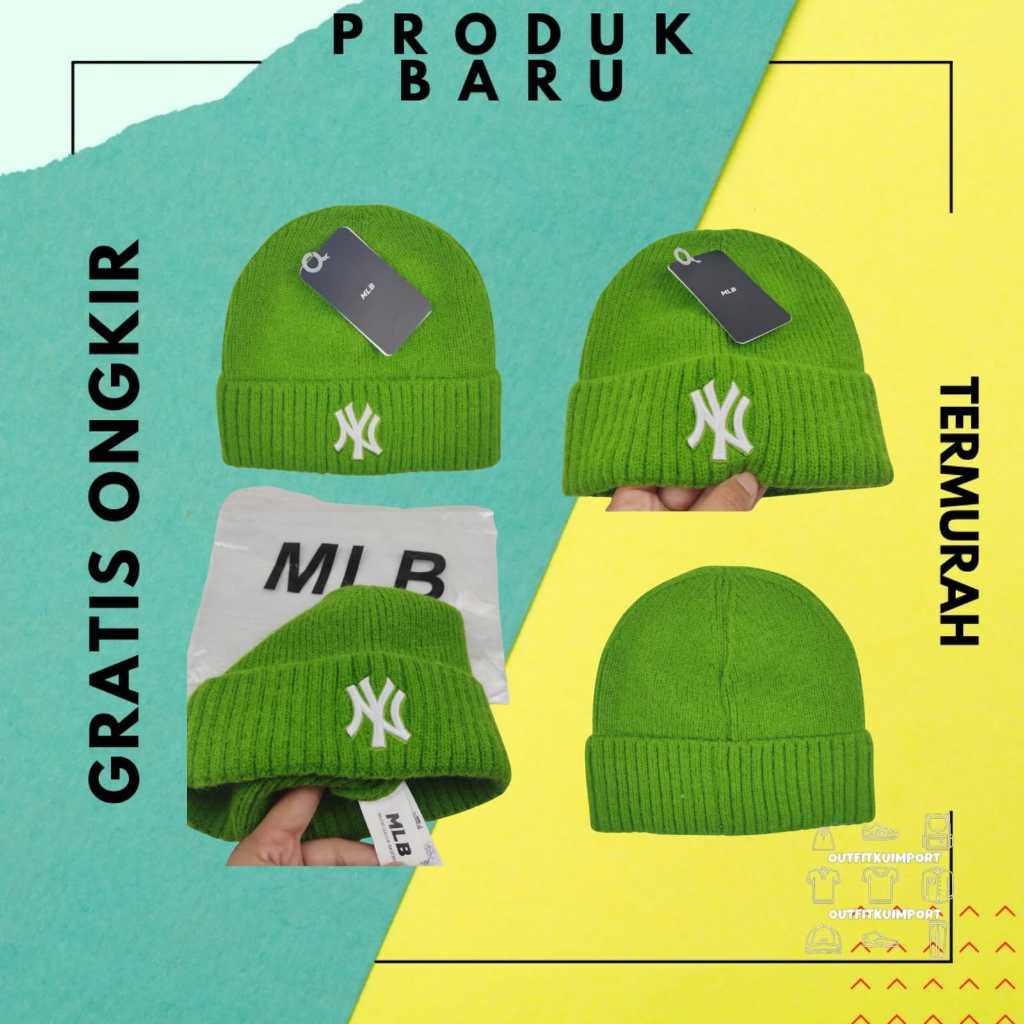 K-193 Topi Kupluk NY MLB Green Logo White