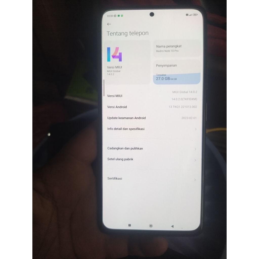 lcd & frame nempel barang copotan asli ori jamin normal tested UTK redmi note 10pro