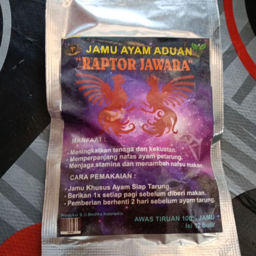 jamu ayam raptor jawara isi 12 butir