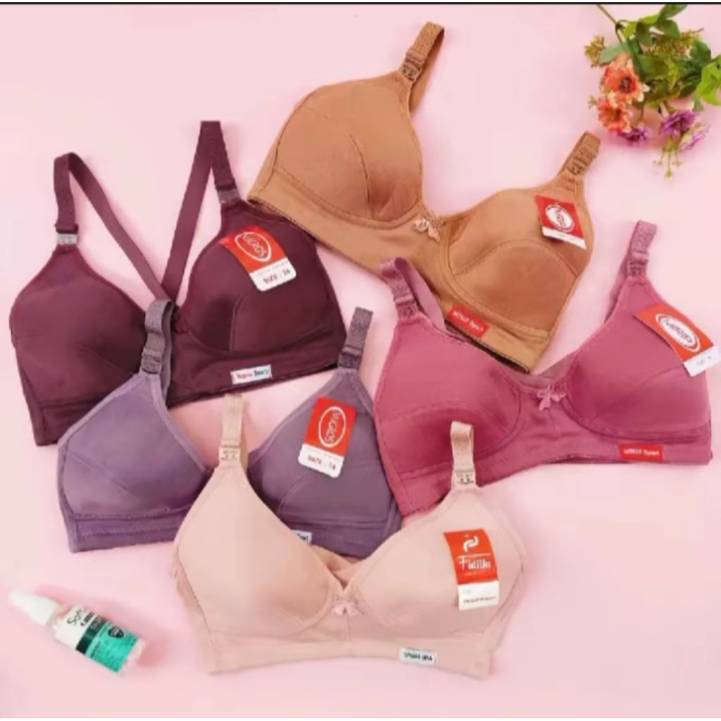 BH POLOS 3 Pcs Bra Wanita Tanpa Kawat, Nyaman Dipakai Sehari-hari / BH dewasa / BH remaja  / BH spor
