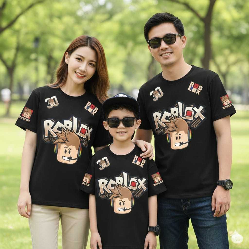 [BEST SELLER 1] ATASAN KAOS COUPLE DEWASA ANAK LENGAN PENDEK / KAOS COUPLE KELUARGA MOTIV ROBLOX BAS