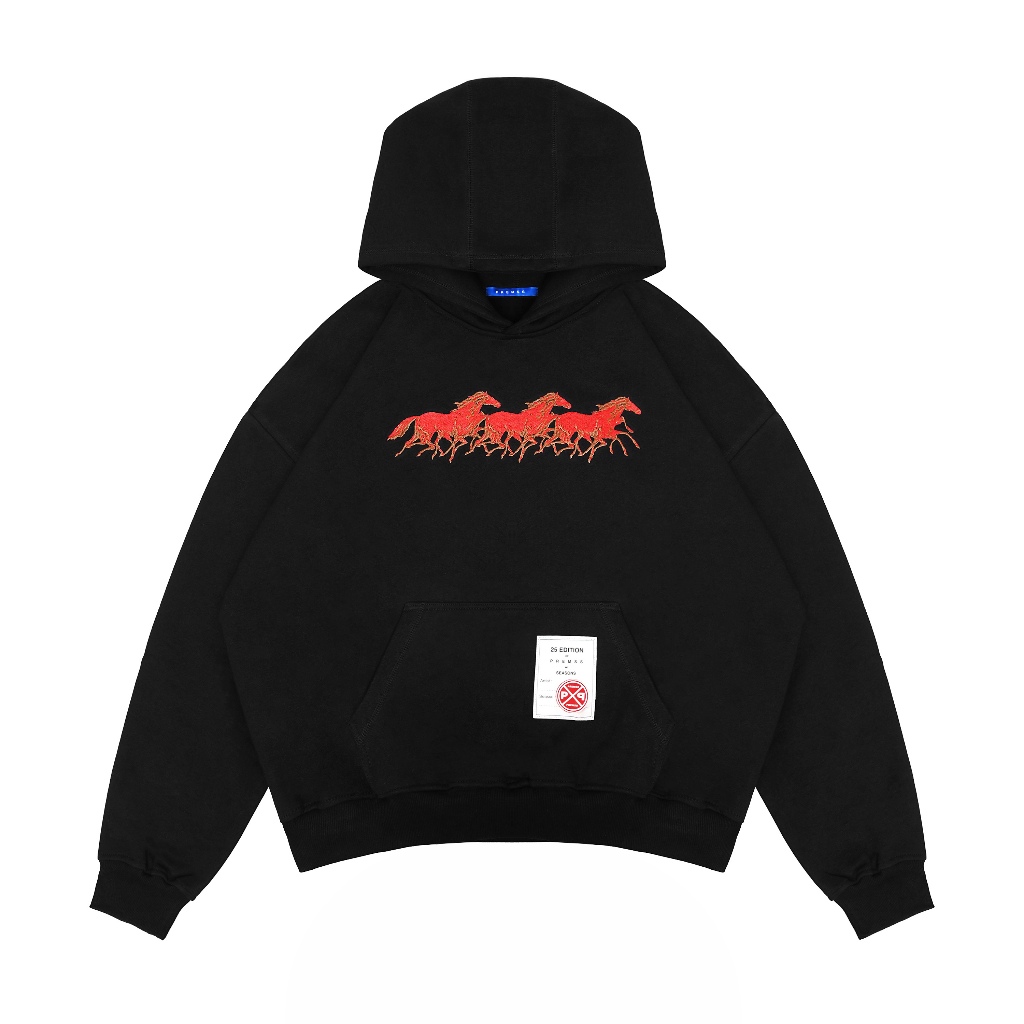 Premss / Porous Hoodie -  Horse Dimentions Black
