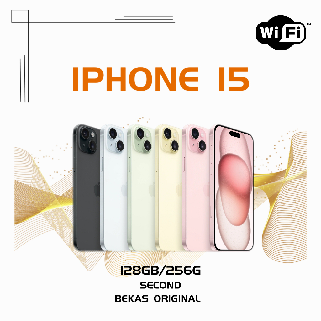 iphone 15 128GB 256GB SECOND INTER Original FULLSET WIFI ONLY GARANSI INTERNASIONAL