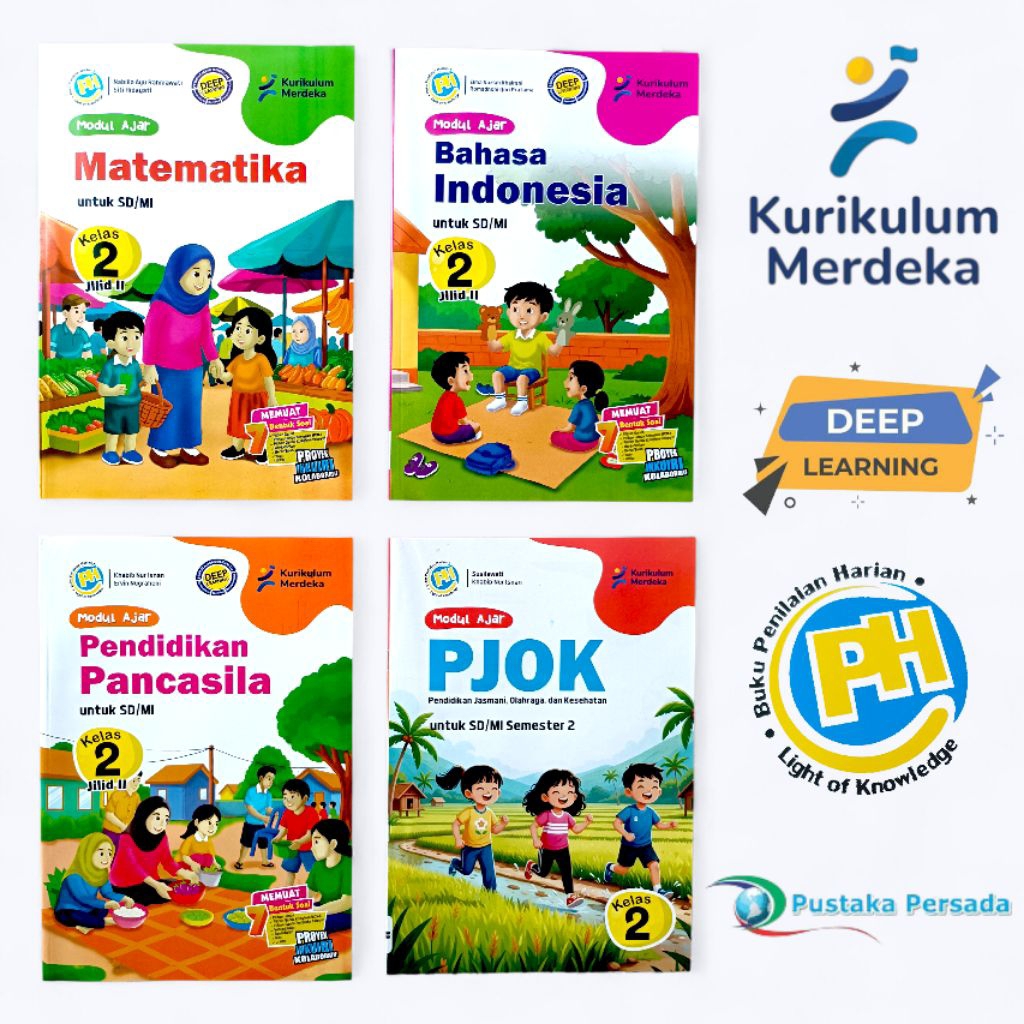 LKS PH Pustaka Persada Kelas 2 SD Kurikulum Merdeka Deep Learning Semester 1 dan 2