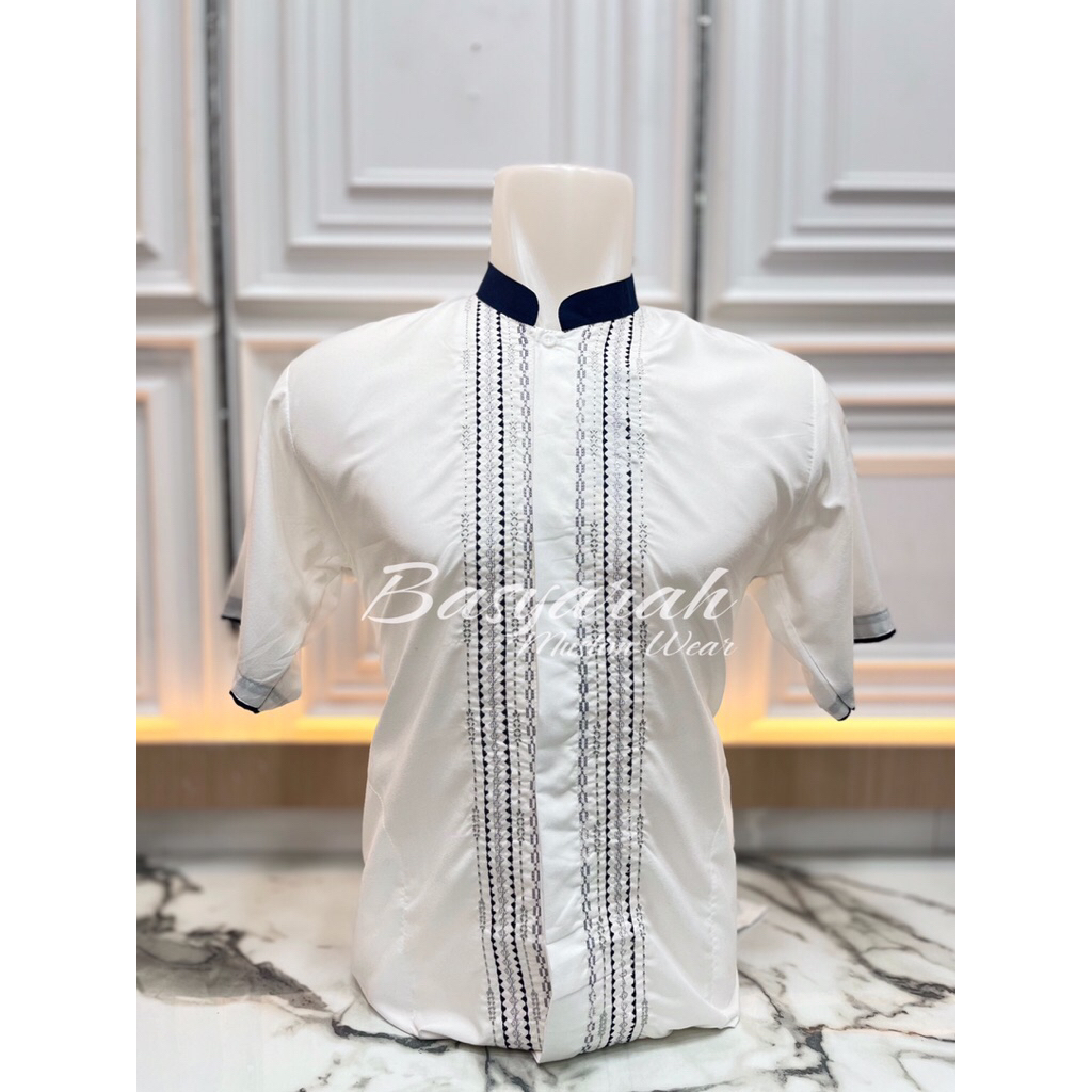 Baju Koko Pria Putih Tulang Adem Lembut Nyaman / Baju Koko Muslim Pria Dewasa Putih Katun Elegan