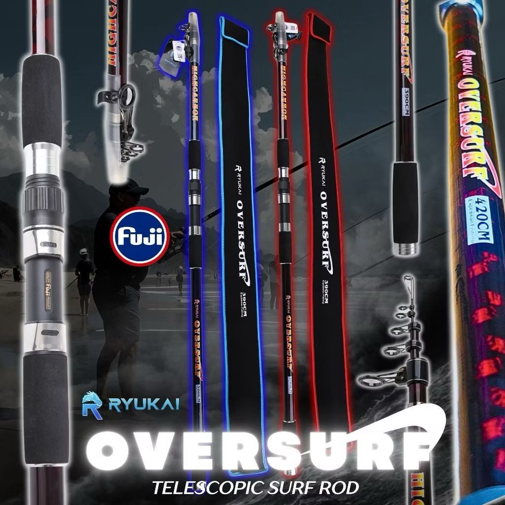 Ryukai Joran Surf Ryukai Oversurf Ring Fuji Carbon High Berkualitas dan Kuat Telescopic Surf Rod den