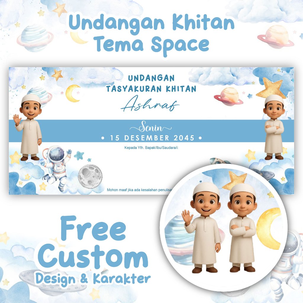 Undangan khitan murah, undangan khitan estetik, undangan khitan tarik, undangan khitan simpel