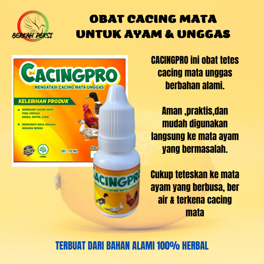 OBAT TETES CACING MATA AYAM BEBEK ENTOK UNGGAS CACING PRO MEMBASMI CACING MATA BERBUSA BERAIR