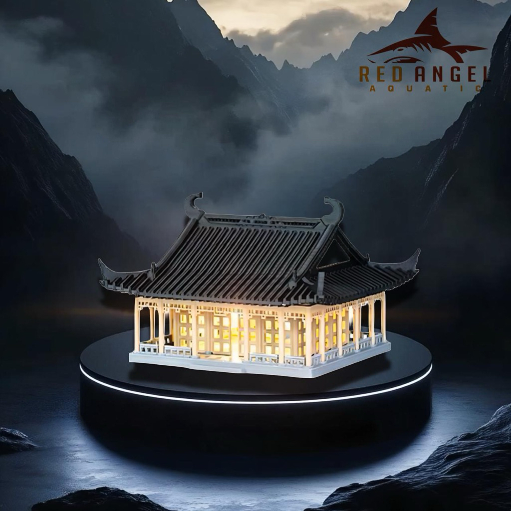 miniatur rumah kuil china jumbo mewah berlampu hiasan aquascape paludarium super realistic