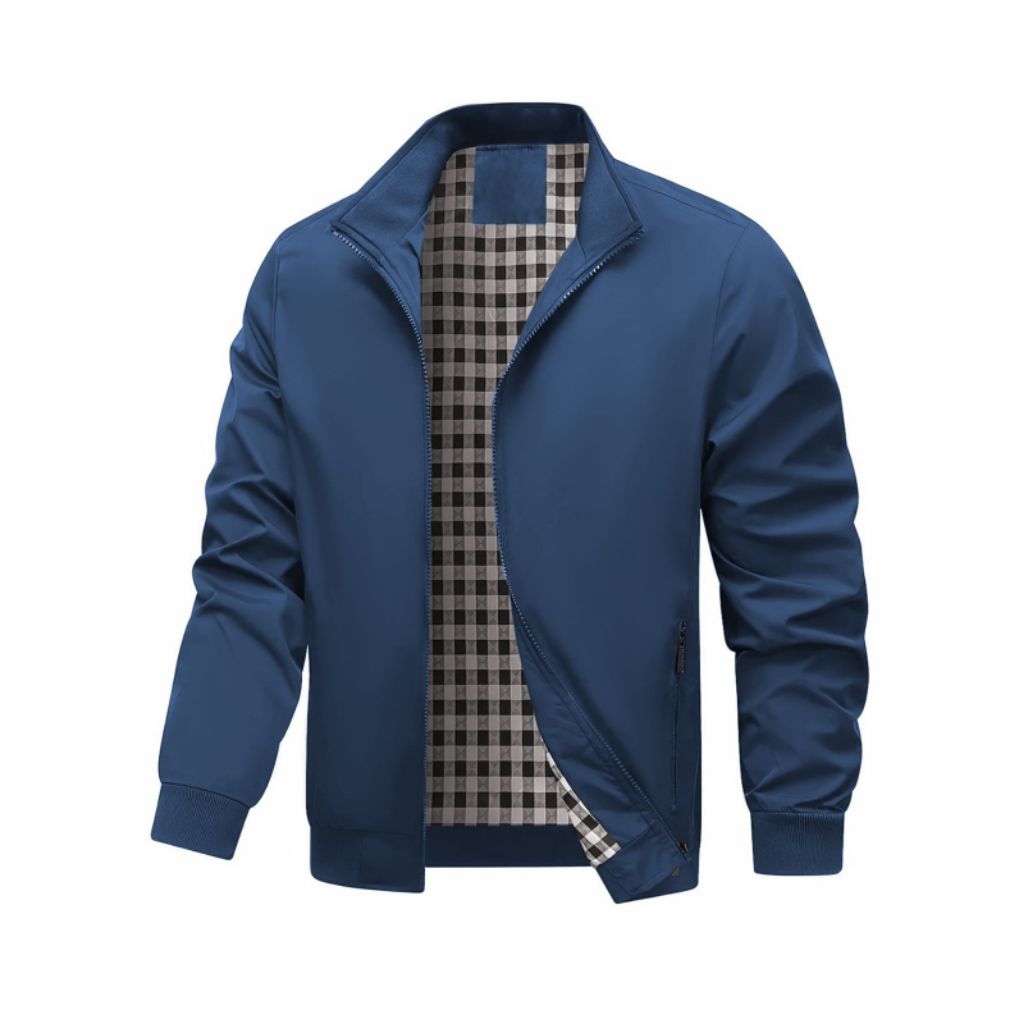 jaket Bomber pria dewasa outdoor berbahan katun Drilll