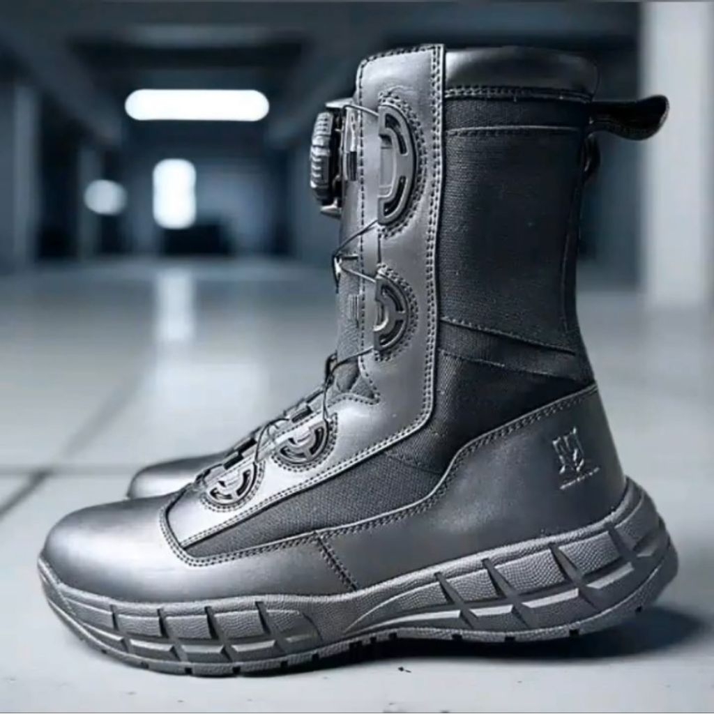 TACTHICAL VENOM PDL Sepatu PDL Tali Putar Bahan Kulit dan Cordura Tahan Air Hitam Ukuran 39-45 Sepat