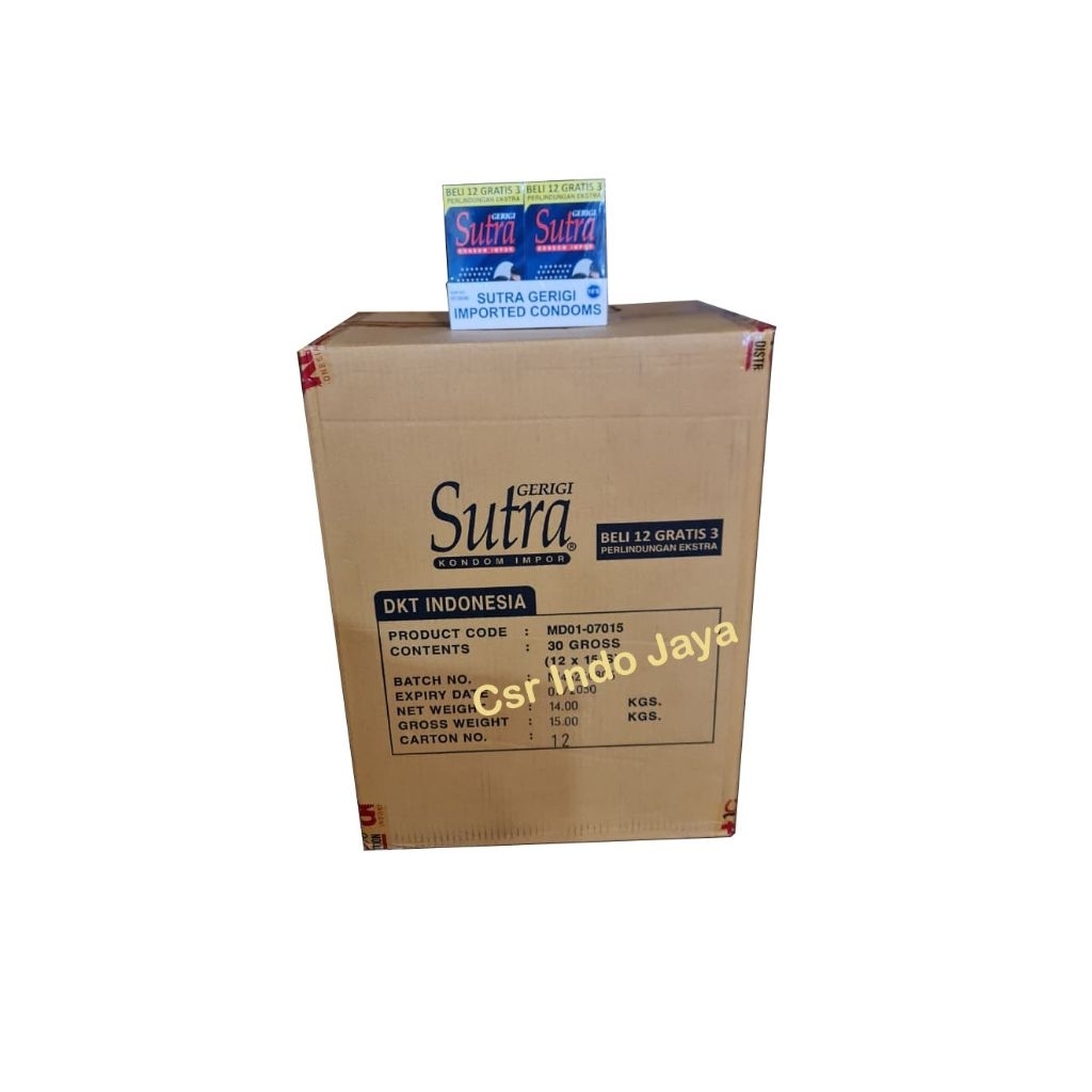 Kondom Sutra Bergerigi Gerigi Biru Isi 12 + 3 Per Karton Isi 288 Pack