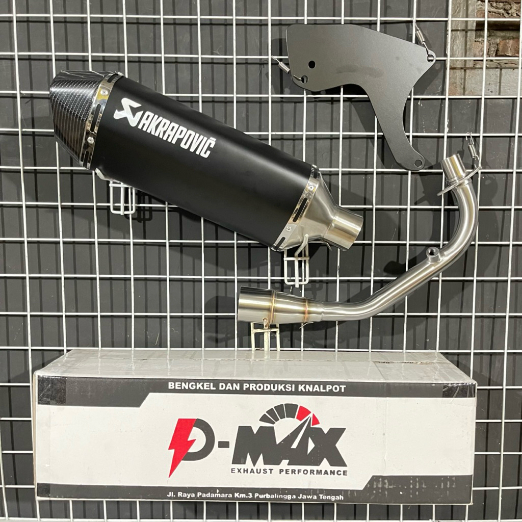 Knalpot Akrapovic Vespa Matic Hitam Coating Full System PNP